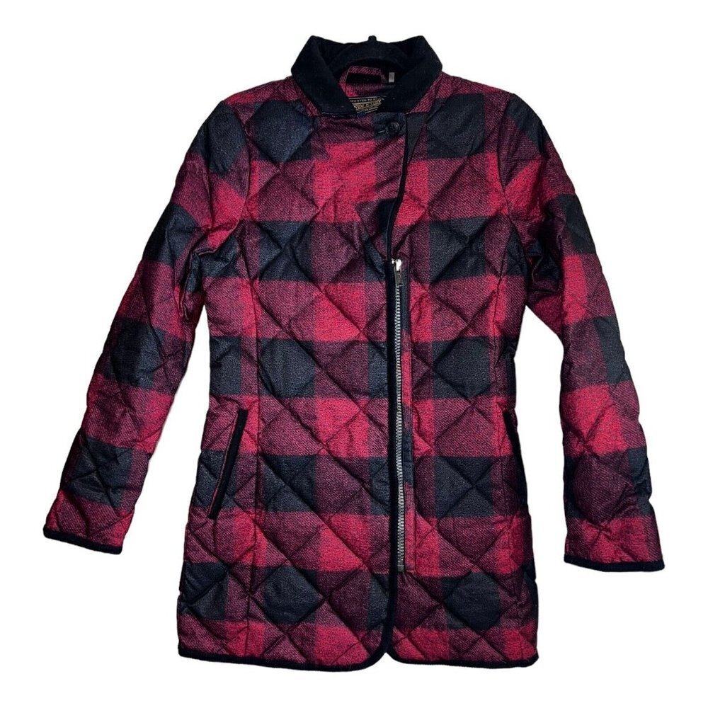 PENDLETON Womens Buffalo Check Down Quilted Collared Mid Length Coat